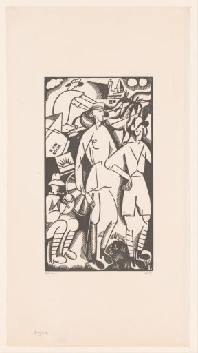Four soldiers in a landscape