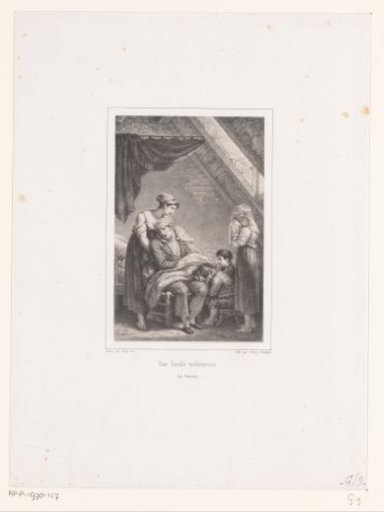 Family mourning around a sick man