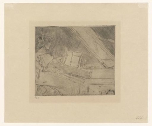 Riet van Houten Playing at a Grand Piano