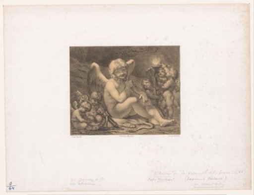 Cupid and putti sharpening their arrows