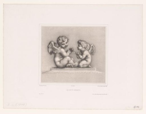 Two putti winding wool