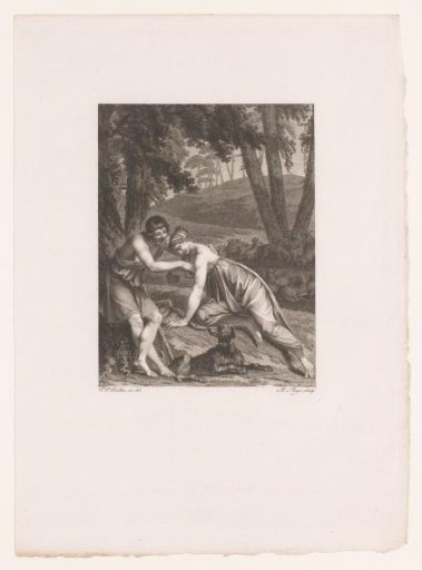 Daphnis takes a cricket from Chloë's dress