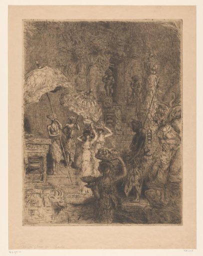 Temple with Figures in Bali