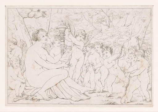 Venus with torch surrounded by putti