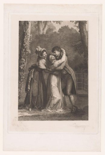 The first kiss of Julie and Saint-Preux
