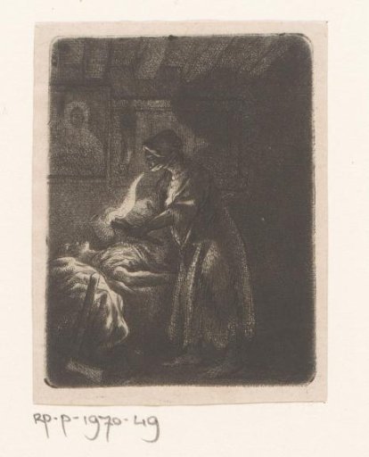 Woman with a Torch by a Corpse in Bed