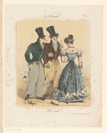 Woman observing two men attentively