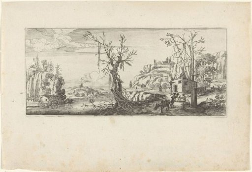 Landscape with travellers with pack mules