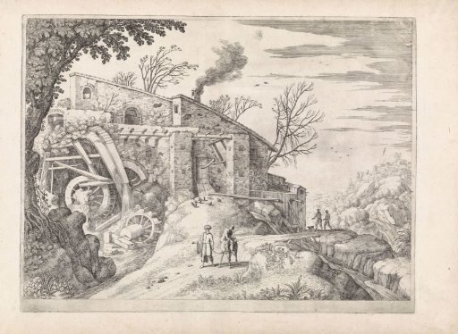 Landscape with a watermill and the Good Samaritan