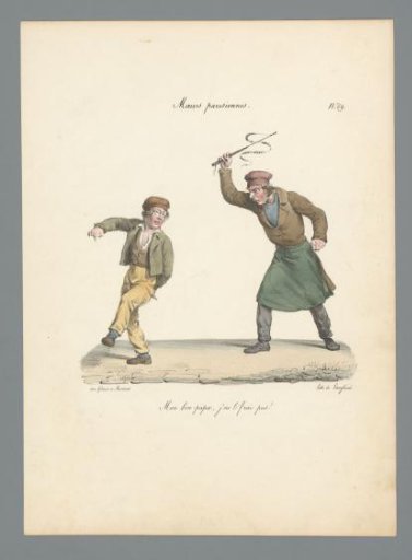 Father threatening to whip his son
