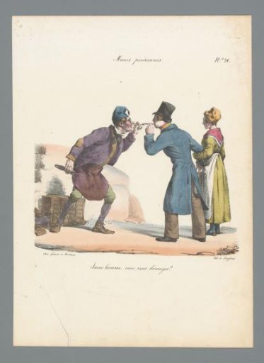Man giving another man a light