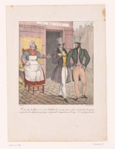 Wine seller and two tailors
