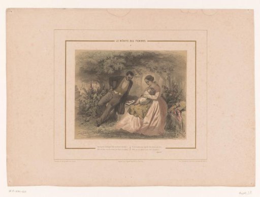 Father, mother and child in the woods