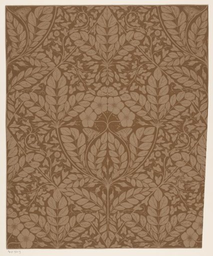 Design for wallpaper with leaves and flowers