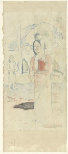Mary with child and woman with folded hands.