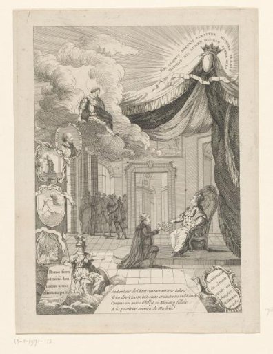 Allegory with Jacques Necker kneeling before Louis XVI, 1781