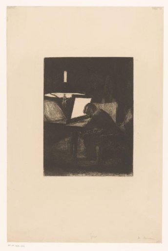 Etcher by lamplight