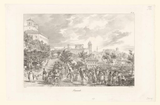 People Strolling by the Villa Medici in Rome