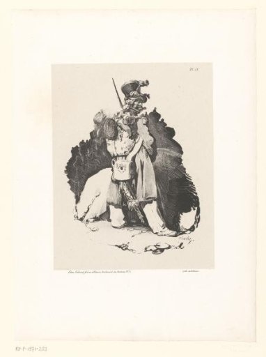 Infantry soldier with baggage and pipe