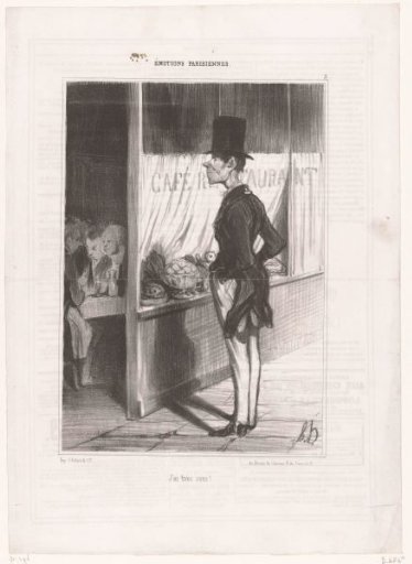 A Man Looking into a Café