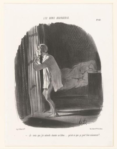 Man wakes up at night from an owl
