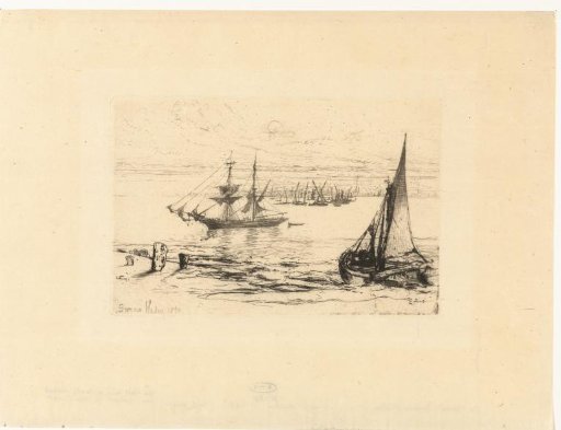 A ship at anchor