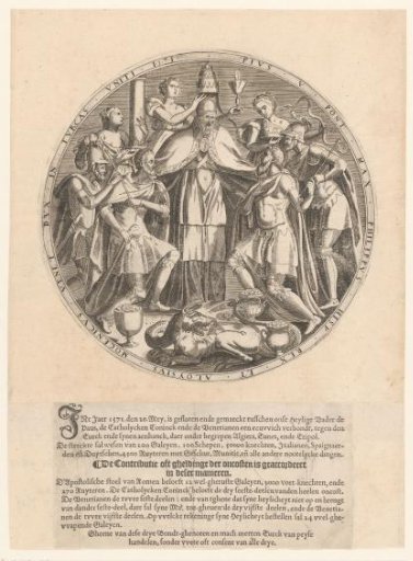 Alliance of Pope Pius V, Philip II, and Doge Mocenigo against the Turks, 1571