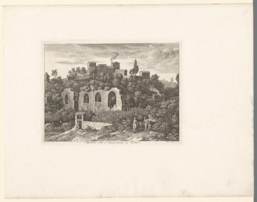 View of Aqueducts under the San Bonaventura on the Palatine in Rome
