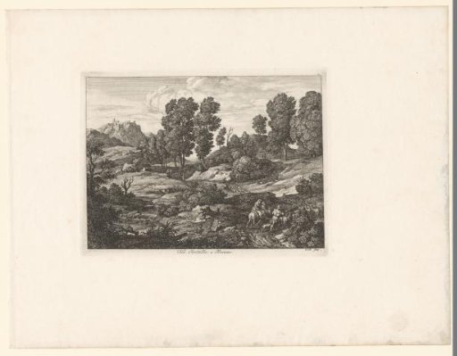 Hilly Landscape with Travellers and View of Civitella