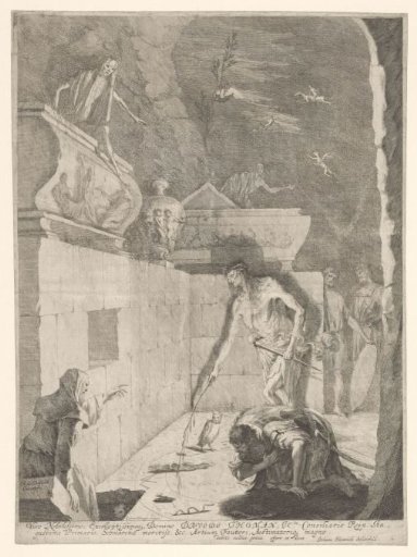 Saul conversing with the spirit of Samuel at the Witch of Endor