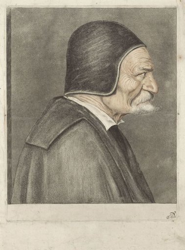 Bust of an old man, facing right