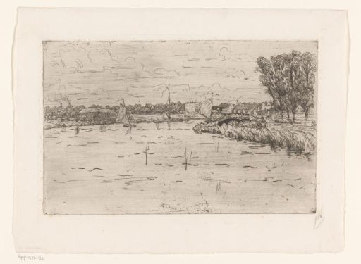 Lake with sailing boats