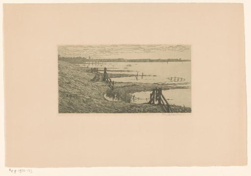 Flooded meadows near a dike