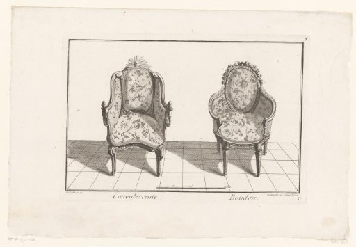 Two chairs with closed armrests