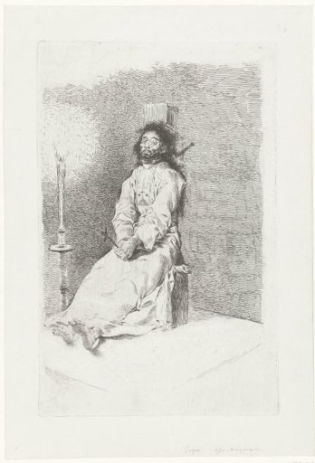 Executed person at the strangulation post