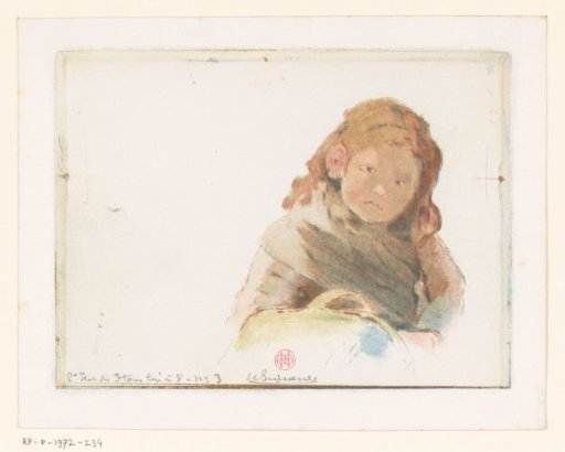 Girl with a basket in a flower meadow