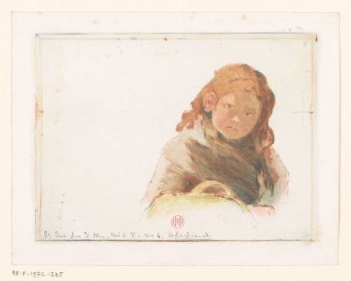 Girl with a basket in a flower meadow