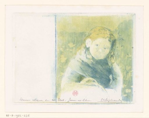 Girl with a basket in a flower meadow