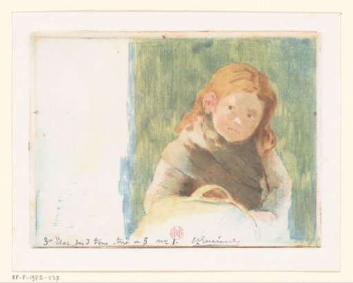 Girl with a basket in a flower meadow