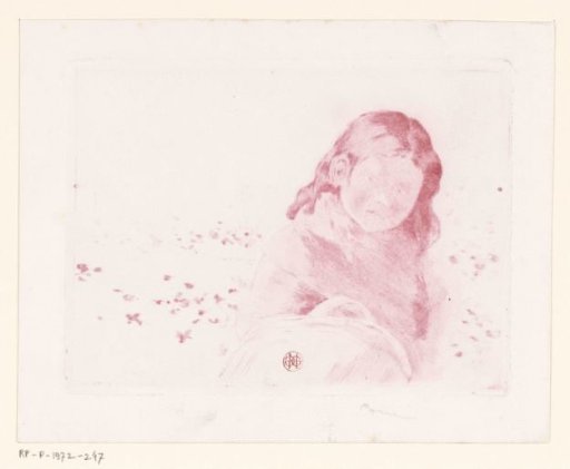Girl with a basket in a flower meadow