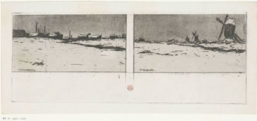 Winter Scene with Mills and Barns
