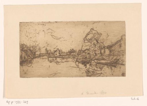 River View with Figures in a Boat