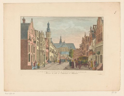 View of the Langestraat, the Town Hall and the Great Church in Alkmaar