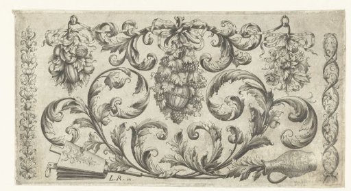 Motifs of leaf scrolls, flowers, and fruit