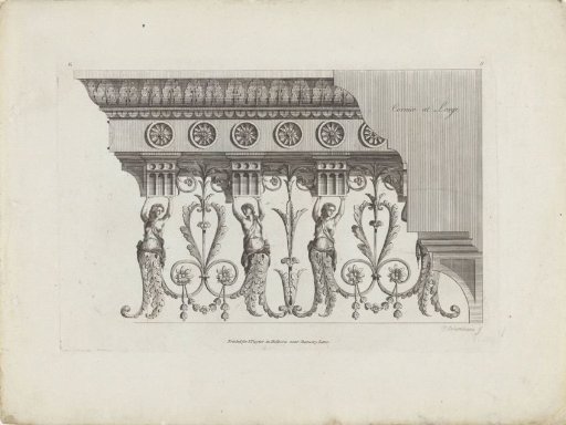 Cornice with caryatid motif