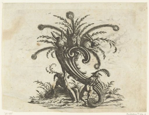 Cornucopia from which three rabbits emerge