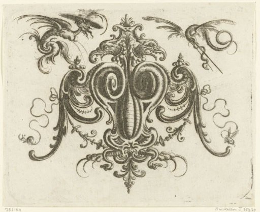 Scrolls with wings, crowned by a double-headed eagle