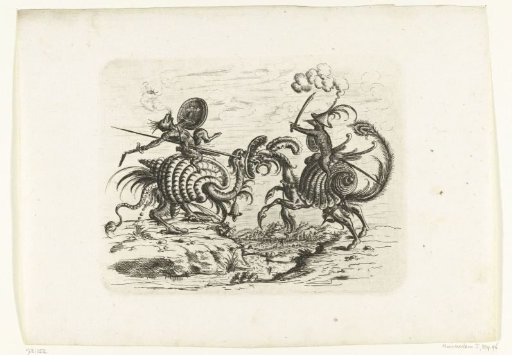 Landscape with a fight between a monkey and a rat