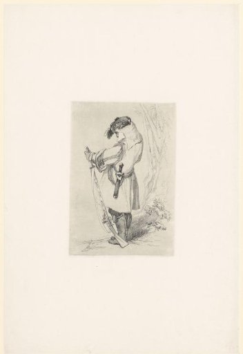 Standing figure in Eastern dress with a musket