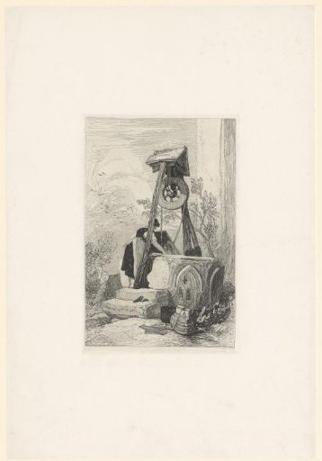 Woman drawing water from a well
